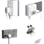 FDD ワイヤレス 86 レベル ソケット - 超薄型 多孔高出力 ベッドサイド キューブ ソケット 独立スイッチ付き、グレー、14孔デザイン